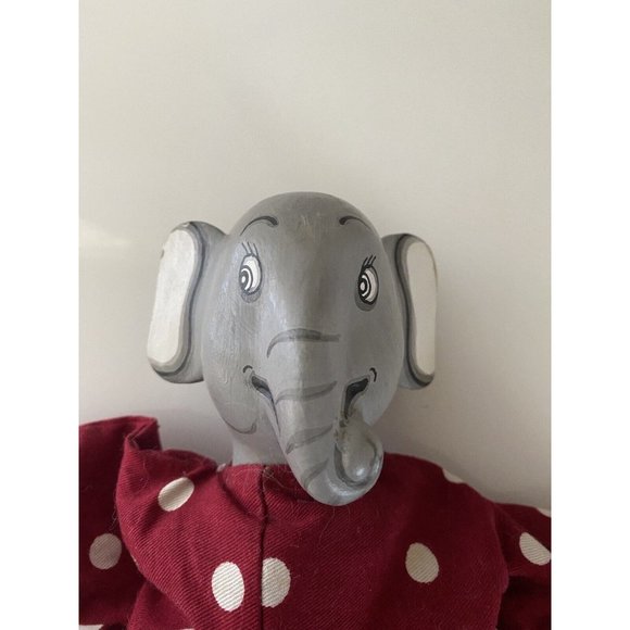 Elephant Toy Beaded Filled Soft Polka Dot Body Hand Painted Face Hands Feet Vtg - Picture 15 of 16